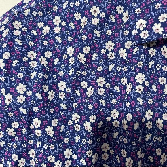 L Mini Floral Print Blue Purple White Button Down Shirt Tommy Hilfiger - Picture 5 of 8